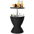 3-in-1-rattan-bar-beistelltisch Für Die Terrasse im Freien Mit Eiskübel, 8 Gallonen, Eiskühler, Wein-cocktailtisch Für Die Poolparty Auf Dem Deck