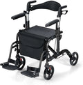 2-in-1 Rollator und Transportrollstuhl, faltbar, medizinisch