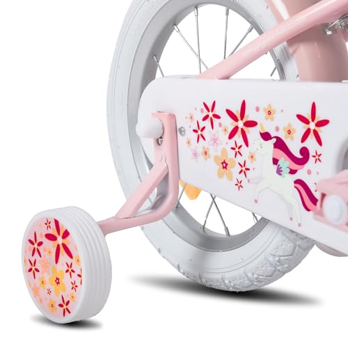 JOYSTAR Kinderfahrrad Puppenradsitz Stützrädern Korbstreamer