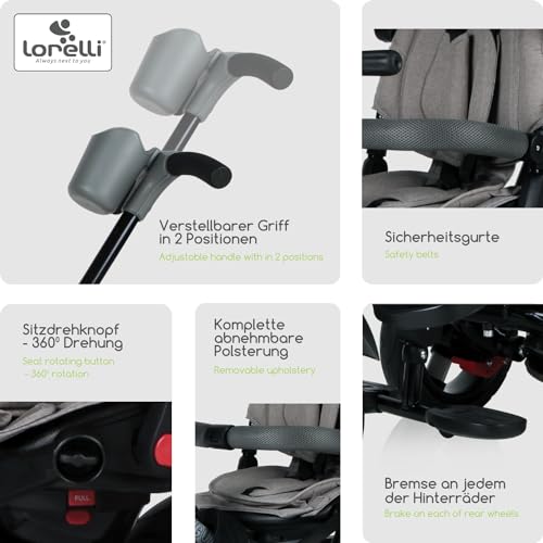 Lorelli Tricycle Gummireifen drehbar verstellbar