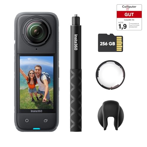 Insta360 Premium Linsenschutz Bundle 360° Action Cam Weitwinkelvideos KI Bearbeitung