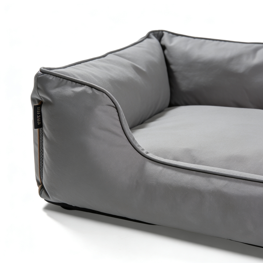 PawNestqq.shop SupportMax™ Orthopedic Dog Bed Medium Size Dog - Extra Thick Supportive Medium Dogs Beds with Waterproof Washable Cover, Comfort Pet Bed Sofa with Soft Sherpa and Nonskid Bottom, Grey, 35