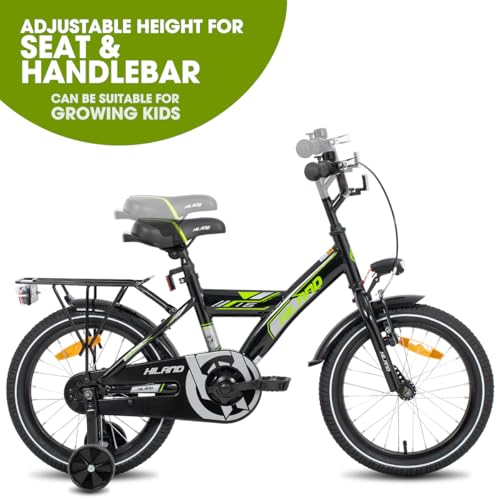 HILAND Kinderfahrrad Gepäckträger Stützräder Rücktrittbremse