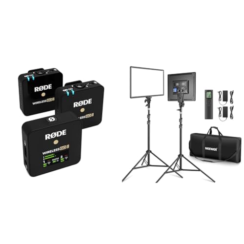 RØDE Ultrakompaktes Kabelloses Zweikanal Mikrofonsystem Videolicht