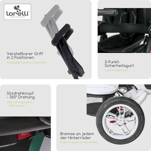 Lorelli Tricycle Luftreifen drehbarer Schubstange