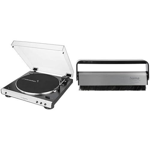 Audio Technica Vollautomatischer Stereo Plattenspieler Carbon Faserbürste Langspielplatten Weiss