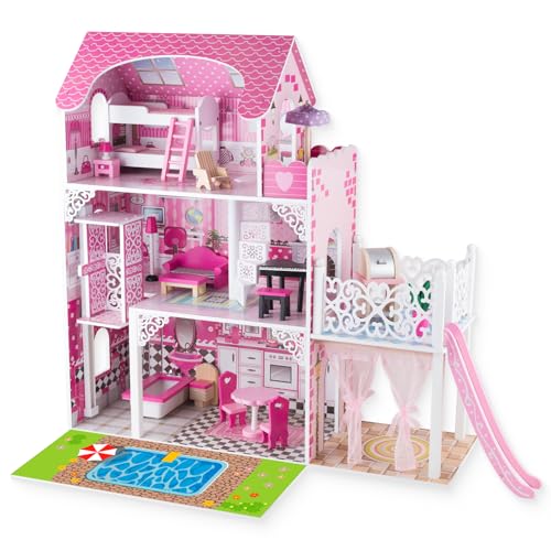 Puppenhaus Dekorieren Spielzeughaus 3 stöckiges Traumhaus