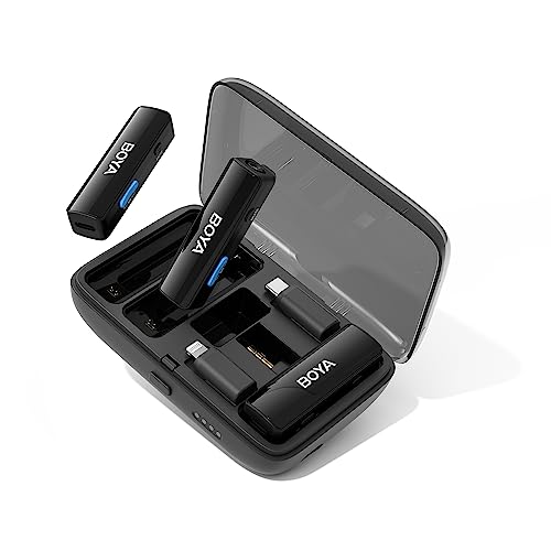 Boya BOYALINK Lavalier Mikrofon Zweikanal Ansteckmikrofon System Smartphones
