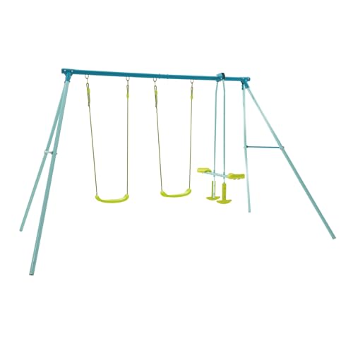 Dreifach Schaukel Set Verstellbarer Metallschaukelständer Geschirrskulpten Outdoor Spielset