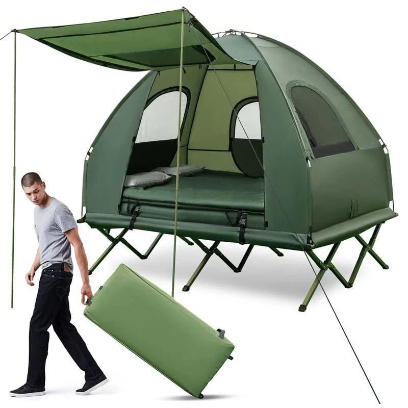 Outdoor-Zeltbett 5-in-1 für 2 Personen, mit Markise und Schlafsack