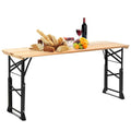 665039039 Klappbarer Picknicktisch aus Holz mit Loch für Regenschirm, höhenverstellbar, Esstisch für Campingpartys