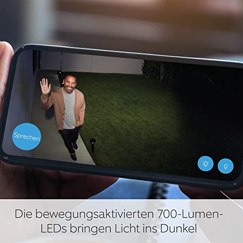 blink outdoor flutlicht kabellose batteriebetriebene flutlicht halterung und smarte hd sicherheitskamera 700 lumen bewegungserfassung einrichtung in wenigen minuten