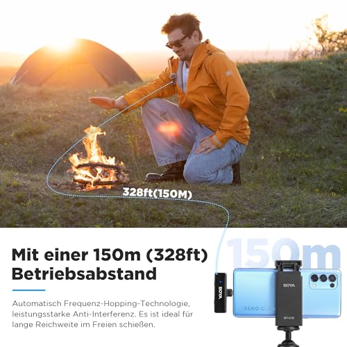 Boya BOYALINK Lavalier Mikrofon Zweikanal Ansteckmikrofon System Smartphones