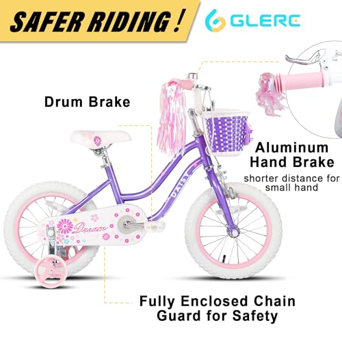 Glerc Kinderfahrrad Mädchen Luftschlangen Stützräder