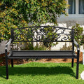 50 Quot Gusseisen Rückenlehne Outdoor Terrasse Sitzbank Wetterfeste Stahlrahmen Gartenbank Für Park Veranda