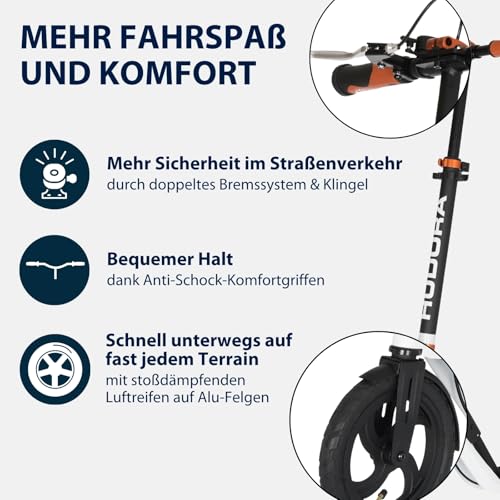 HUDORA BigWheel Scooter Höhenverstellbarer zusammenklappbarer