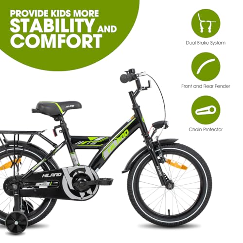 HILAND Kinderfahrrad Gepäckträger Stützräder Rücktrittbremse