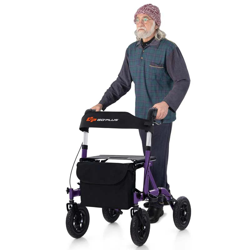 Faltbarer Rollator Mit 95-zoll-luftrad Für Jedes Gelände, Robust, Höhenverstellbar, Mit Sitz Für Senioren