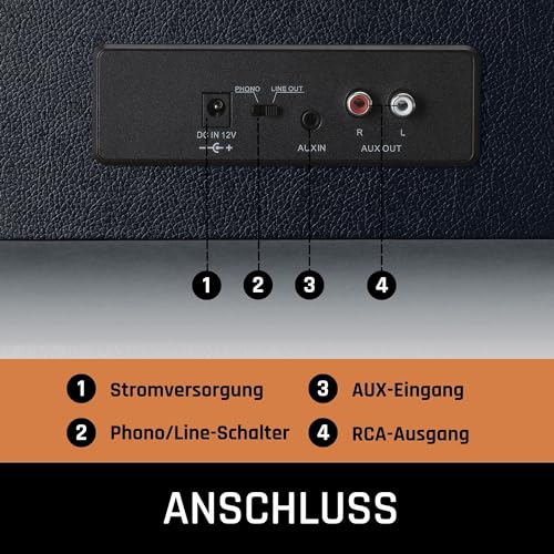 Lenco LS 430 Plattenspieler Riemenantrieb AUX Schwarz