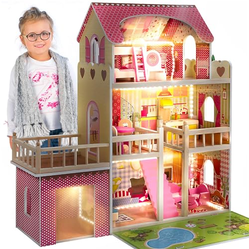 KinderplayGreen Puppenhaus Puppenvilla Barbiehaus Puppenstube