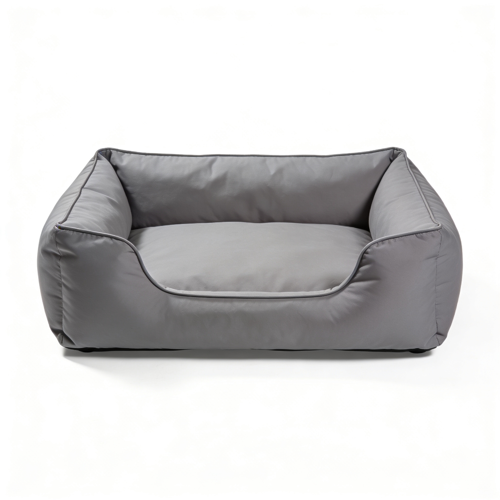 PawNestqq.shop SupportMax™ Orthopedic Dog Bed Medium Size Dog - Extra Thick Supportive Medium Dogs Beds with Waterproof Washable Cover, Comfort Pet Bed Sofa with Soft Sherpa and Nonskid Bottom, Grey, 35
