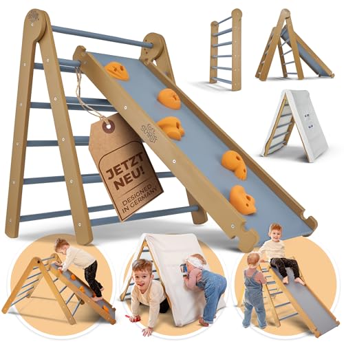 fortSCHRITT München® Kletterdreieck Holz Klettergerüst Baby Kletterspielzeug