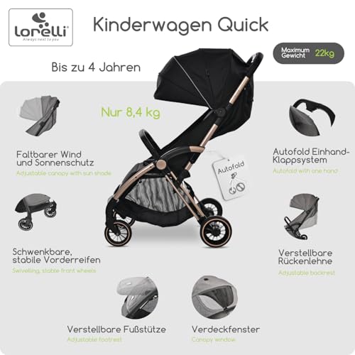 Lorelli Kinderwagen zusammenklappbar Einhand Klappsystem Verstellbare