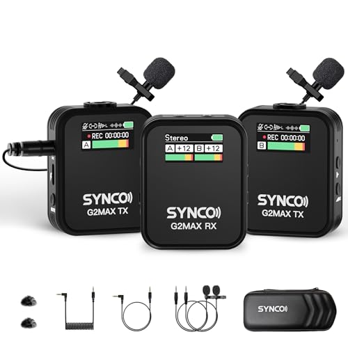 SYNCO Wireless Ansteckmikrofon Reichweite Drahtloses ohne Ladecase
