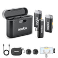 GODOX WES2 Kit2 Lavalier Mikrofon Geräuschunterdrückung Schwarz