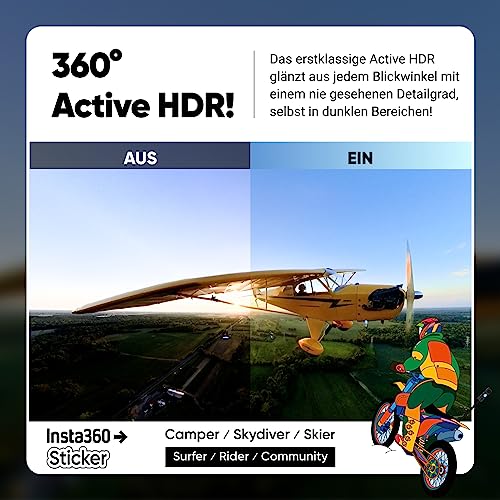 Insta360 360° Action Kamera Einzelobjektiv Stabilisierung Aufkleber Set