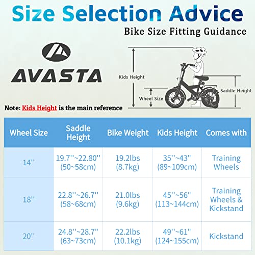 AVASTA Kinderfahrrad Kickstand Handbremsen verstellbaren