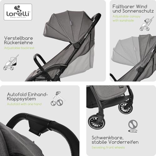 Lorelli Kinderwagen zusammenklappbar Einhand Klappsystem Verstellbare