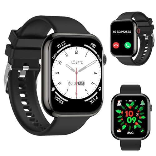 Smartwatch Herren Damen Telefonfunktion Schlafmonitor Schwarz