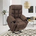 Beheizter Power-Lift-Relaxsessel, Stoff-Massage-Liegesofa, Liftsessel für Senioren mit 8-Punkt-Massage, 2 Seitentaschen, Getränkehalter, USB-Anschluss – komfortables und ergonomisches Design