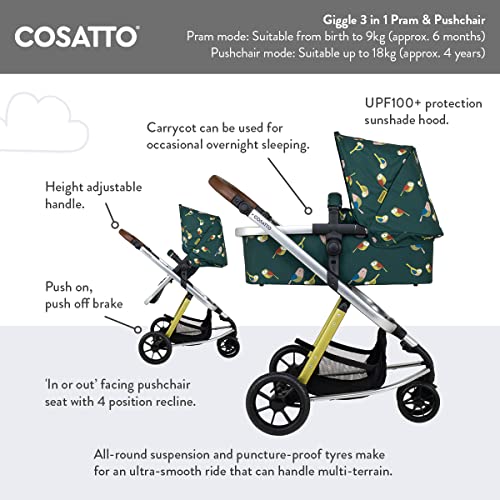 Cosatto Kombikinderwagen Babywanne Babyschale Regenschutz