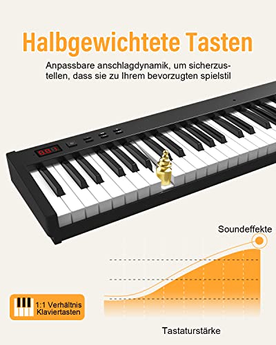 OYAYO Halbgewichtetes Anfängerklavier Süstain Pedal Elektroklavier