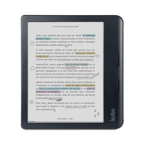 Kobo blendfreie KaleidoTM Dunkelmodus Option wasserdicht schwarz